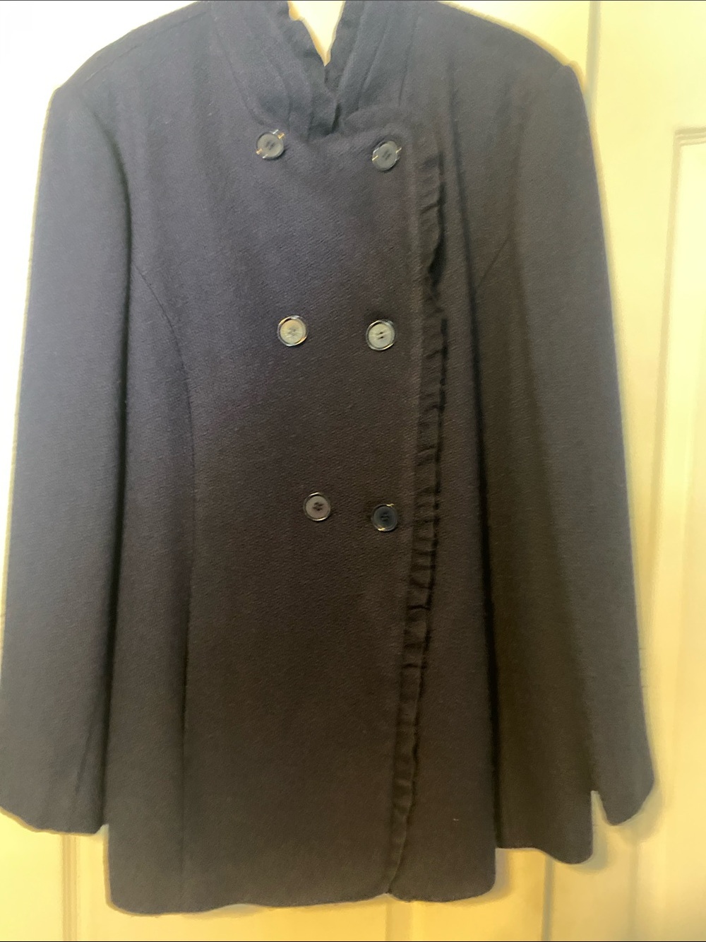Ann Taylor Navy Double-Breasted Pea Coat